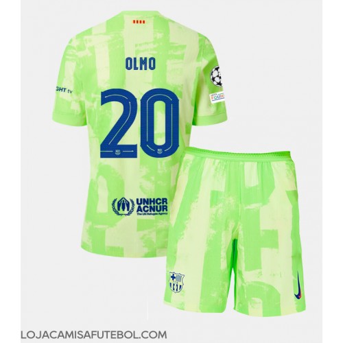 Camisa de Futebol Barcelona Dani Olmo #20 Equipamento Alternativo Infantil 2024-25 Manga Curta (+ Calças curtas)